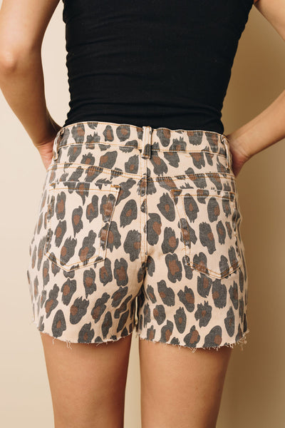 Karma Leopard Jean Shorts