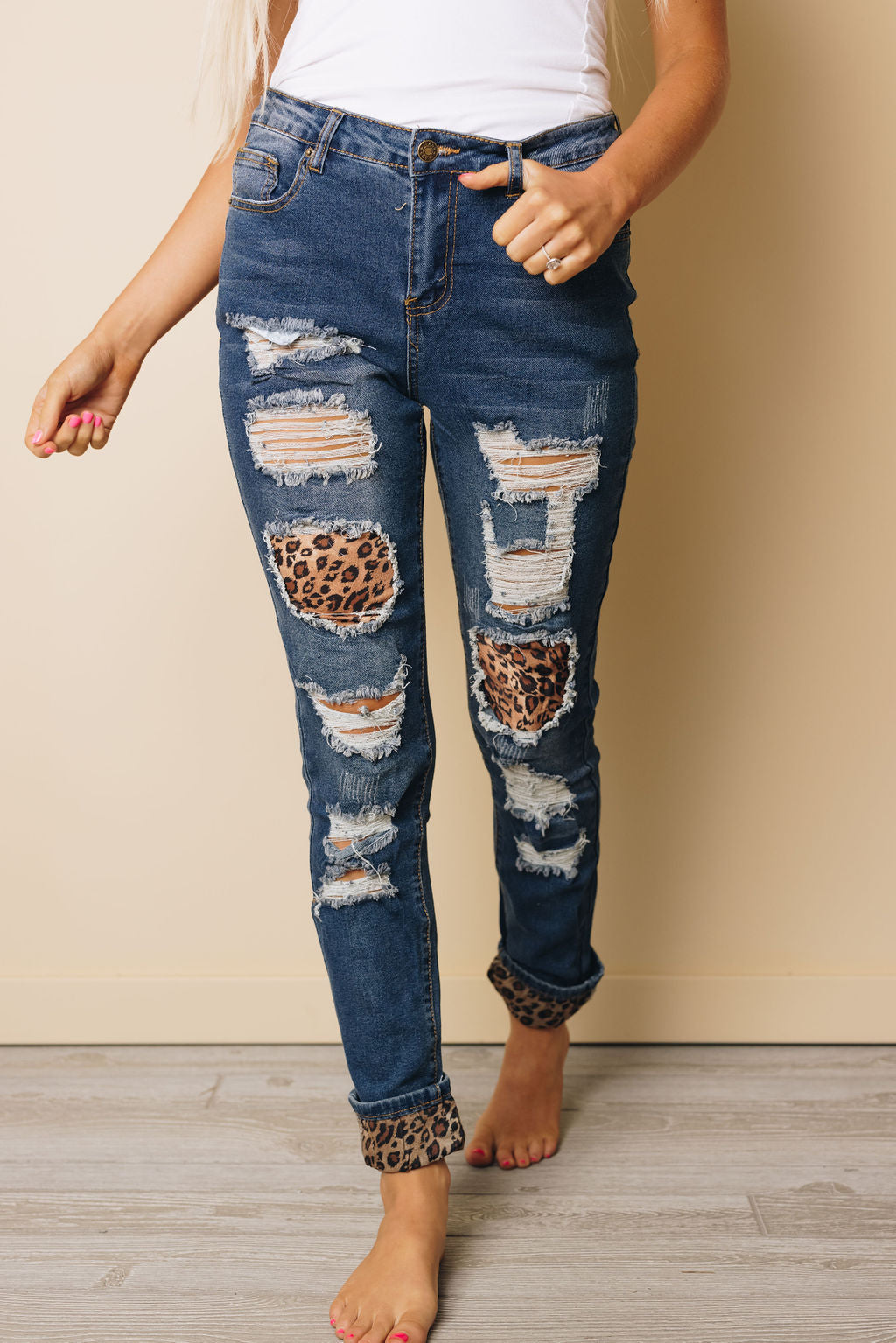 Stenia Leopard Patch Jeans