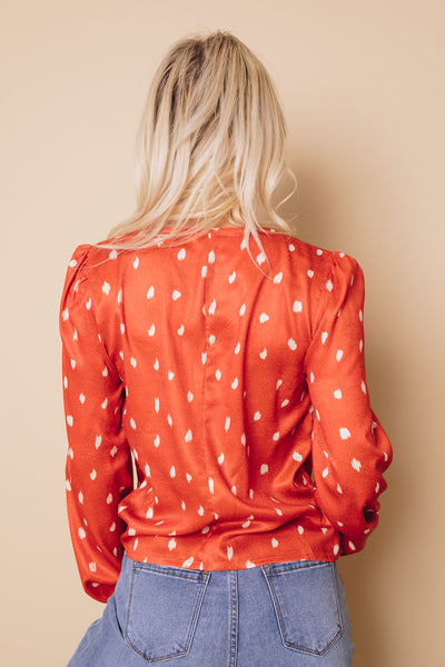 Stella Dotted Bubble Sleeve Blouse