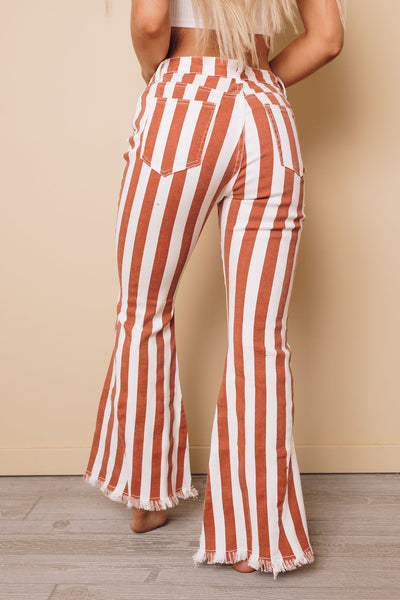 Shauna Striped Bell Bottom Pants