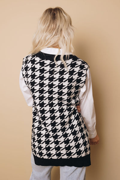 Polly Houndstooth Sweater Vest