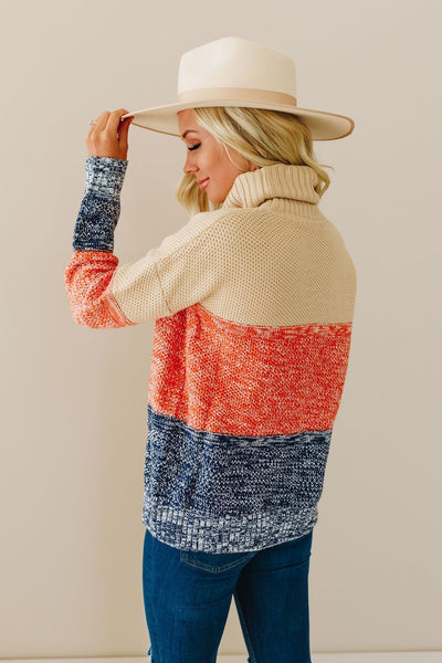 Louis Turtleneck Color-Block Sweater