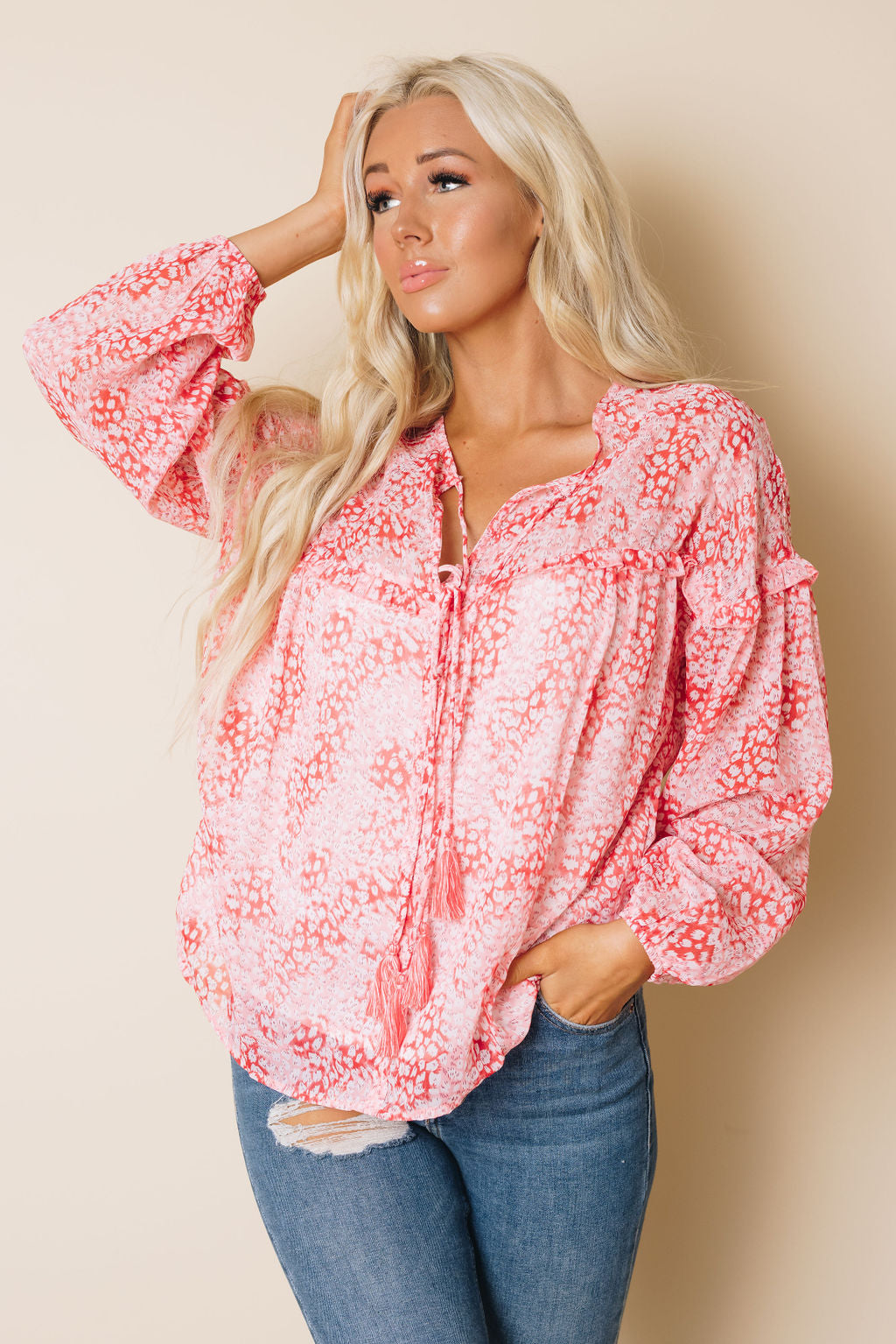 Mallory Patterned Tie Top