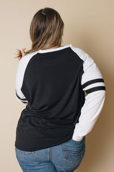 Plus Size - Brandi Striped Sleeve Top