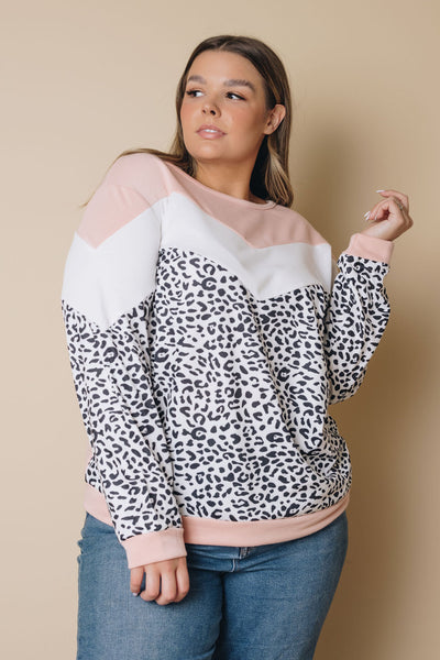 Plus Size - Keisha Leopard Long Sleeve Top