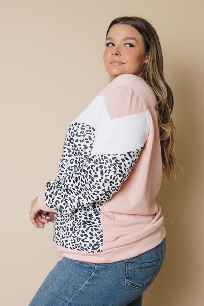 Plus Size - Keisha Leopard Long Sleeve Top