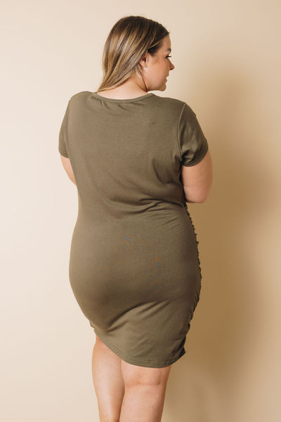 Plus Size - Kinley Drawstring Ruched Dress