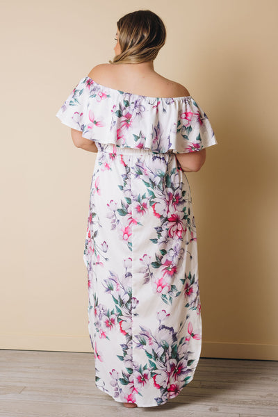 Plus Size - Shanon Off The Shoulder Floral Dress