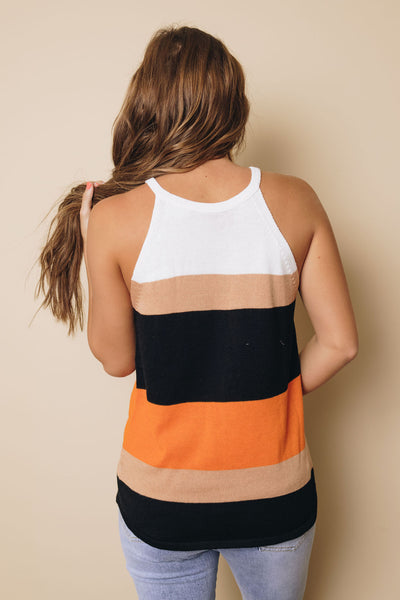 Shelly Color Block Knitted Tank Top