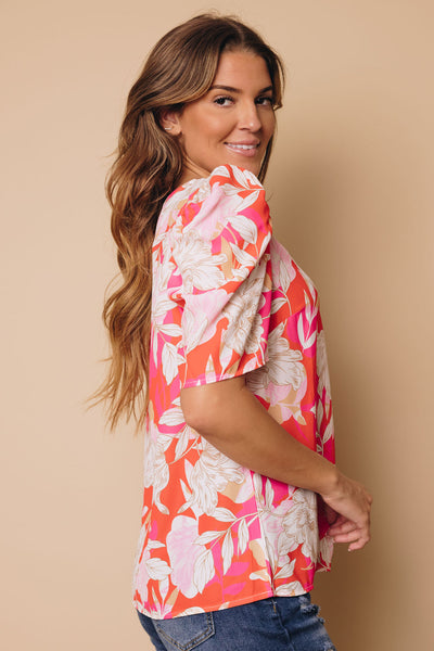 Ally Floral Puff Sleeve Top