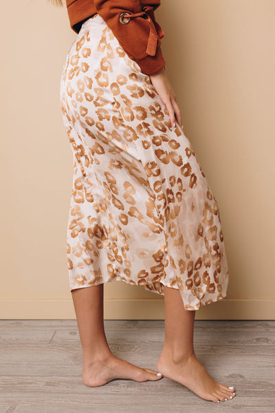 Kayla Leopard Knotted Long Skirt