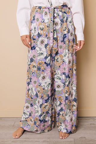 Carrie Boho Floral Flared Pants