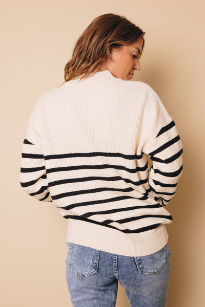 Zara Striped Zipper Sweater