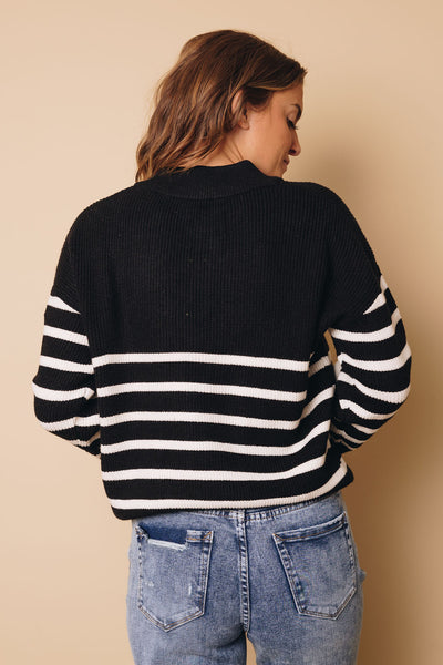 Zara Striped Zipper Sweater