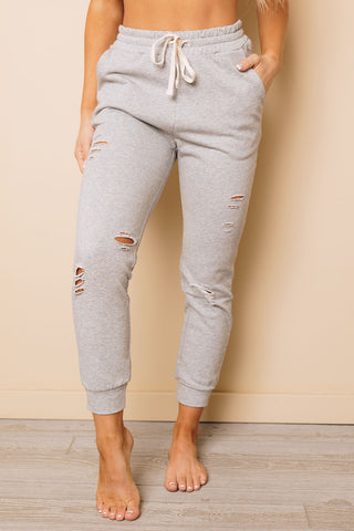 Kristine Distressed Cropped Joggers