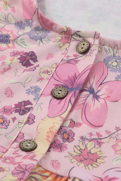 Hibiscus Floral Print Ruffle Mini Dress
