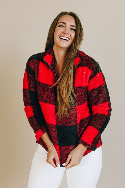 Mad for Plaid Half Zip Pullover