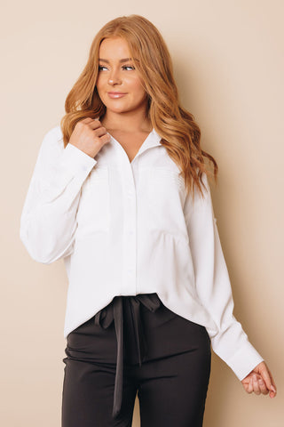 Maddie Double Pockets Button Up Shirt