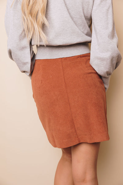 Farrah Button Front Mini Skirt