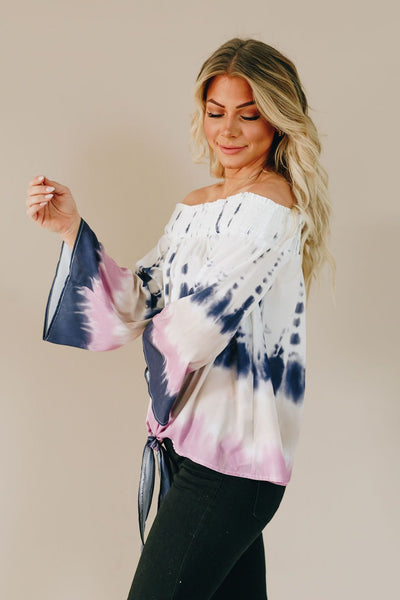Love Triangle Off the Shoulder Tie Top