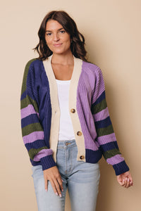 Brecken V Neck Color Block Sweater