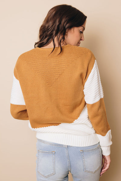 Genevive Chevron Pullover Sweater