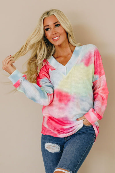 All You Need is Love Tie Dye Thermal Top