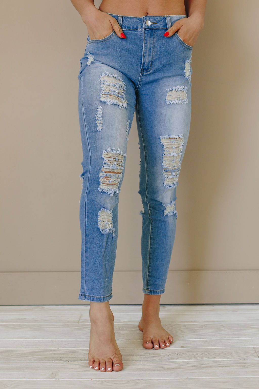 Cathy Distressed Skinny Jeans