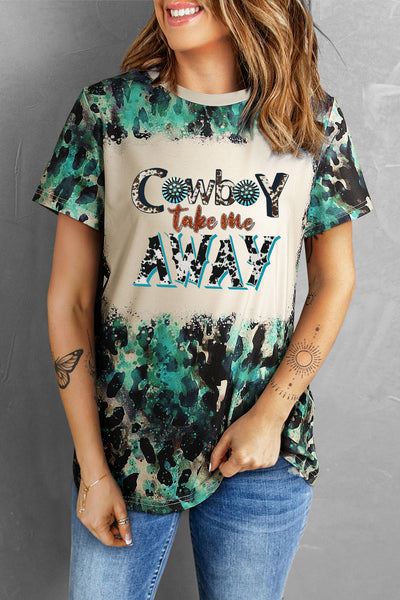 Cowboy Take Me Away Bleached Graphic Tee
