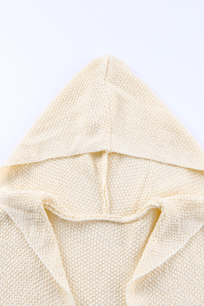 Hooded Open Knit Cardigan
