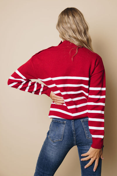 Days Go By Striped Turtleneck Sweater