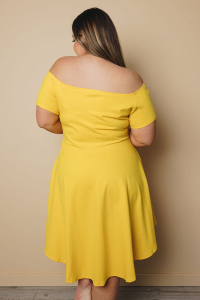 Plus Size - Amanda Off The Shoulder Mini Dress