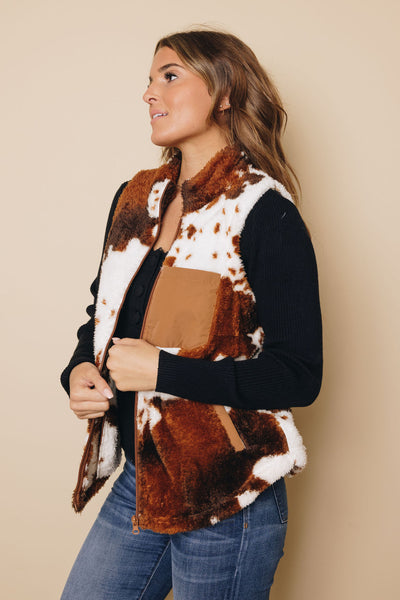 Cow Sleeveless Vest Coat