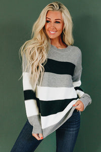 Mulberry Lane Color Block Knit Sweater