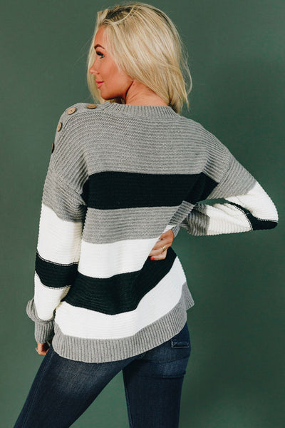 Mulberry Lane Color Block Knit Sweater