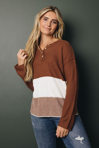 Wynona Knit Color Block Sweater