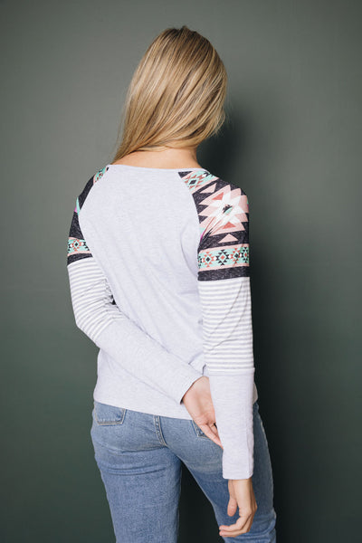 Madelina Tribal Striped Top