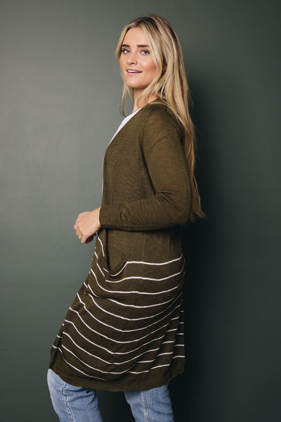 Phoebe Striped Long Cardi
