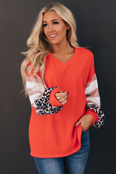 No Bad Days Leopard Striped Top