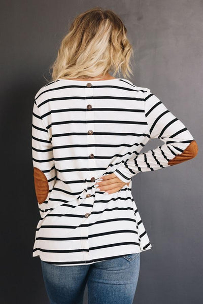 Sugar and Stripe Elbow Patch Tunic