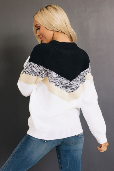 Sloan V-Stripe Knit Sweater