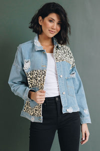 Annie Leopard Denim Jacket