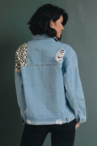 Annie Leopard Denim Jacket