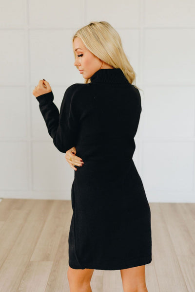 All Tied Up Turtleneck Sweater Dress