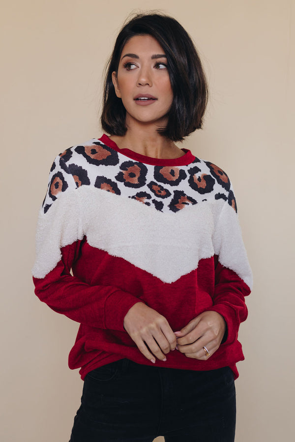 Emmitt Sherpa Leopard Sweater