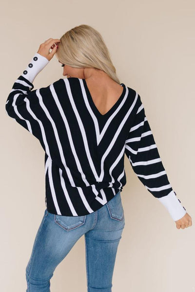 Go Big Or Go Home Striped Sweater