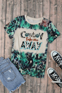 Cowboy Take Me Away Bleached Graphic Tee