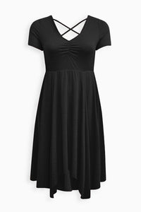 Ruched Sweetheart Fit and Flare Midi Dress