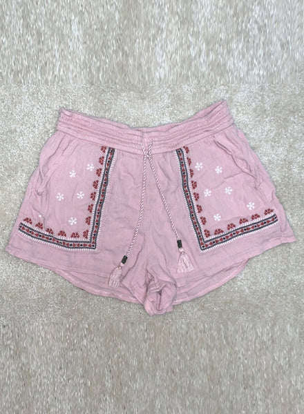 Boho Embroidered Floral Casual Shorts