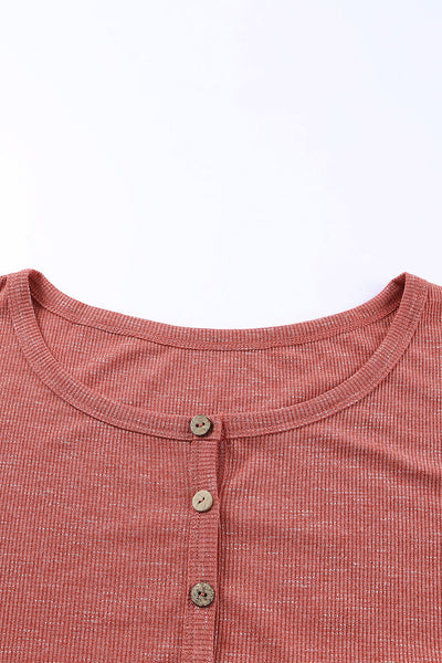 Mineral Washed Ribbed Henley Dress